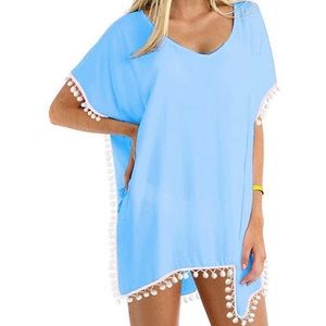 Powder blue beach cover up NWT
